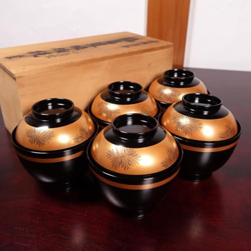 輪島塗椀　5個セット 輪島塗 椀 5客セット 輪島塗 蘭蒔絵吸物椀 5客セット うるし工芸 米永